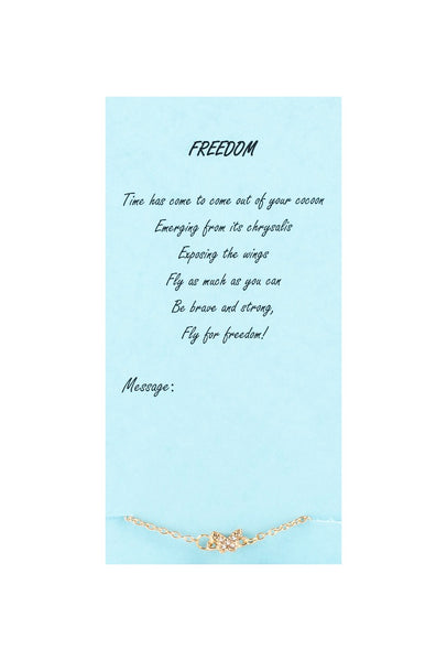 write a message  "FREEDOM" / bracelet with stones