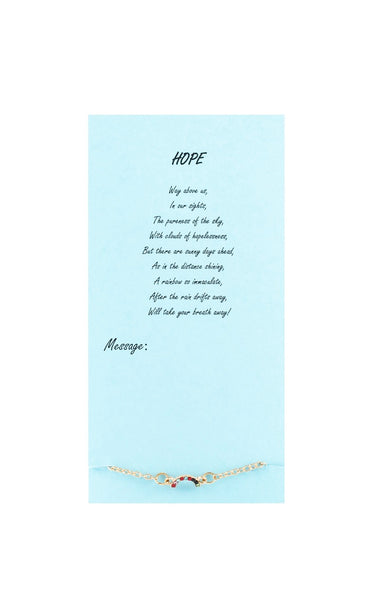 write a message "HOPE" / bracelet with stones